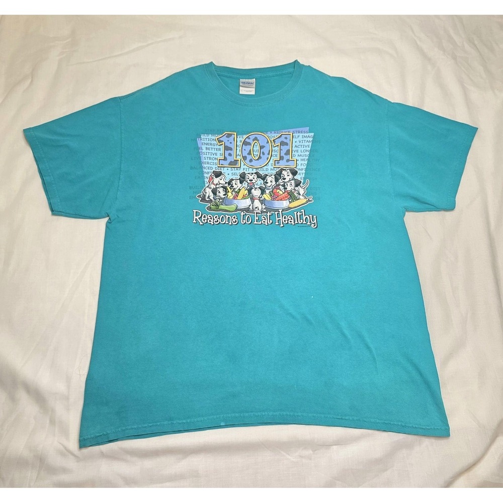 101 Dalmatians Gildan Shirt Mens XL Eat Healthy Jacksonville School Dist 117